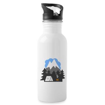 NATURE TENTS MOUNTAINS HEAVEN - Water bottle with straw - white - Right