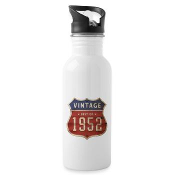 72 Jahre alter Jahrgang 1952 Limitierte Auflage 72. - Trinkflasche mit integriertem Trinkhalm - Weiß - Rechts