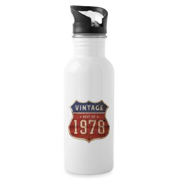 46 Jahre alter Jahrgang 1978 Limitierte Auflage 46. - Trinkflasche mit integriertem Trinkhalm - Weiß - Rechts