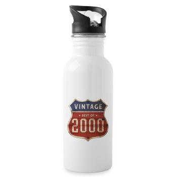 24 Years Old Vintage 2000 Limited Edition 24th - Water bottle with straw - white - Right