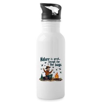 Camping ist großartig bis auf die nervigen Mücken! - Trinkflasche mit integriertem Trinkhalm - Weiß - Rechts