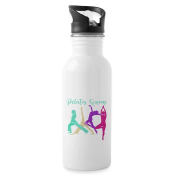 Reine Pilates,Pilates,Sports,Yoga,Aquarelle,Pastel - Gourde avec paille intégrée - blanc - Droite