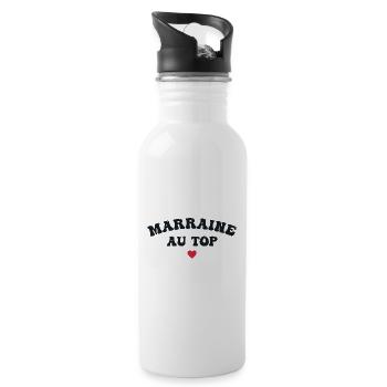 Marraine Au Top - Cadeau Marraine - Gourde avec paille intégrée - blanc - Droite