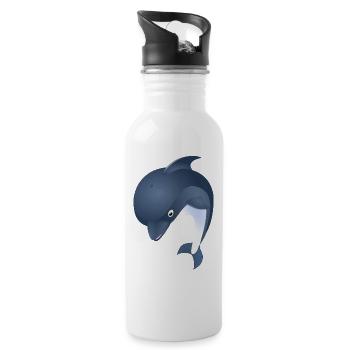 Delfin - Trinkflasche mit integriertem Trinkhalm - Weiß - Rechts