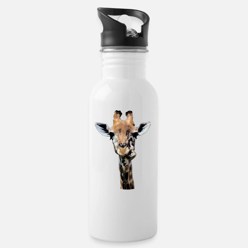 girafe drôle à mâcher - Gourde avec paille intégrée - blanc
