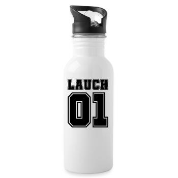 Lauch 01 King Lauch Spruch Geschenk - Trinkflasche mit integriertem Trinkhalm - Weiß - Rechts