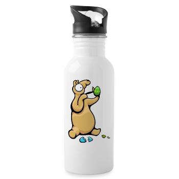 Osterlama - Trinkflasche mit integriertem Trinkhalm - Weiß - Rechts