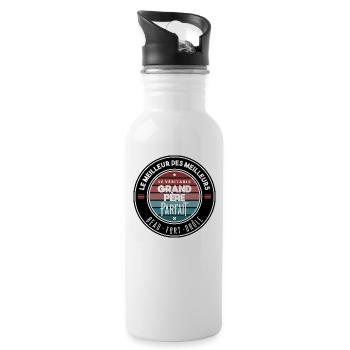 Le véritable grand père parfait - Gourde avec paille intégrée - blanc - Droite
