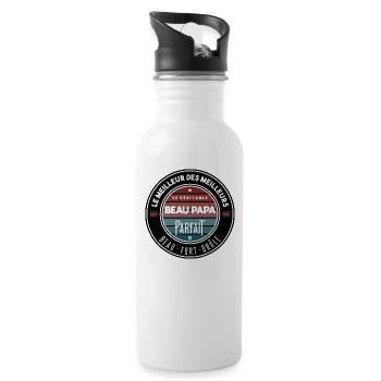 Le véritable beau papa parfait - Gourde avec paille intégrée - blanc - Droite