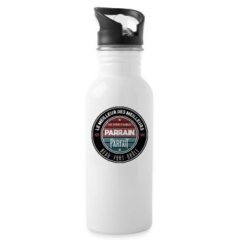 Le véritable parrain parfait - Gourde avec paille intégrée - blanc - Droite