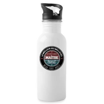 Le véritable maître parfait - Gourde avec paille intégrée - blanc - Droite