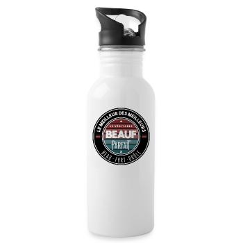 Le véritable beauf parfait - Gourde avec paille intégrée - blanc - Droite