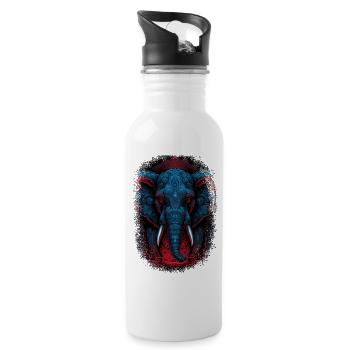 elephants elephant sun lotus flower sayings - Trinkflasche mit integriertem Trinkhalm - Weiß - Rechts
