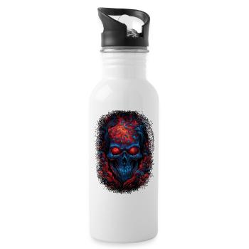 Scary Board Death Birthday Present Idea Sayings - Water bottle with straw - white - Right