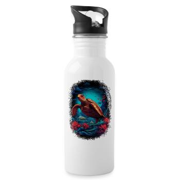 Bird Cool Geek Statement 1960s Pride Present Idea - Water bottle with straw - white - Right