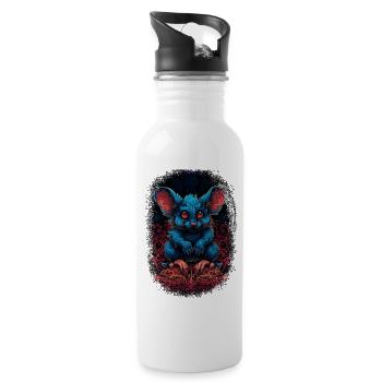 flower power joke happy fun peace for paris - Water bottle with straw - white - Right