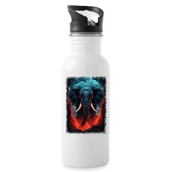 birthday africa cool beach pineapple quotes animal - Trinkflasche mit integriertem Trinkhalm - Weiß - Rechts