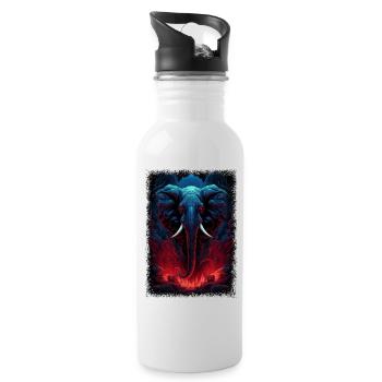 bébé anniversaire cadeau idée plage geek animal - Gourde avec paille intégrée - blanc - Droite