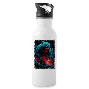 funny sayings caffeine addict bridge the gap - Water bottle with straw - white - Right