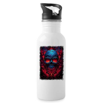 statement adult clothing skateboard anatomy - Trinkflasche mit integriertem Trinkhalm - Weiß - Rechts