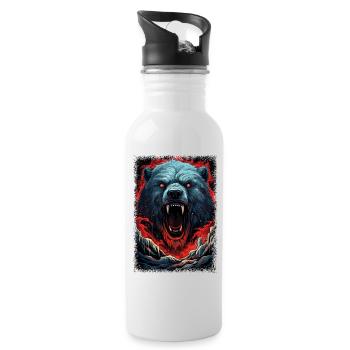 Inquiétude ours de glace dictons cadeau idée chat amazonien - Gourde avec paille intégrée - blanc - Droite