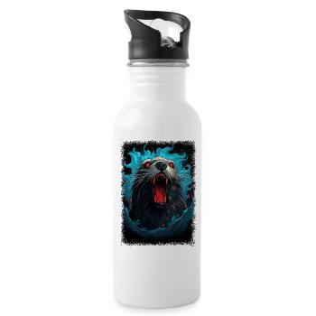 funny quote otter gift baby animals otter lover - Trinkflasche mit integriertem Trinkhalm - Weiß - Rechts