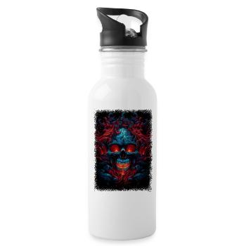 dead back skeleton costume gifts dirty awesome - Trinkflasche mit integriertem Trinkhalm - Weiß - Rechts