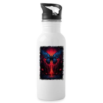 birthday trendy gift insect geek green joke - Trinkflasche mit integriertem Trinkhalm - Weiß - Rechts