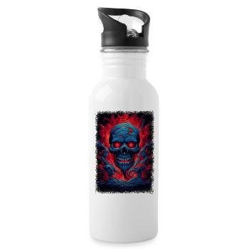 skeleton costume exoskeletal bones present humor - Water bottle with straw - white - Right