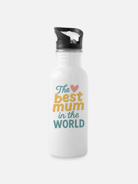 La meilleure maman du monde - Gourde avec paille intégrée - blanc