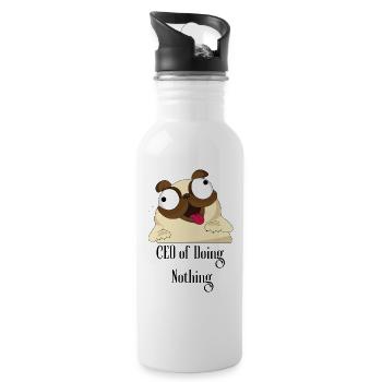 CEO of Doing Nothing – the perfect shirt for everyone - Water bottle with straw - white - Right