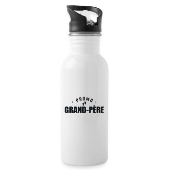 Promu Grand-père - Cadeau Naissance - Gourde avec paille intégrée - blanc - Droite