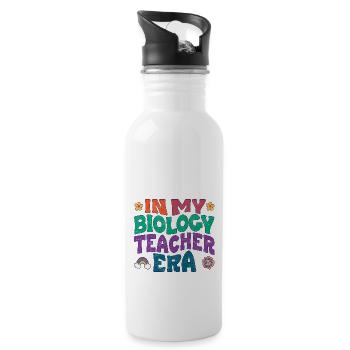 À l’époque de mon professeur de biologie - Gourde avec paille intégrée - blanc - Droite