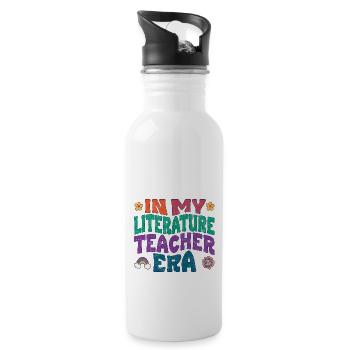 In my Literature Teacher era - Trinkflasche mit integriertem Trinkhalm - Weiß - Rechts