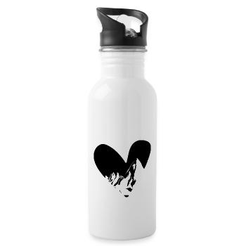 Heart - Mountain - (21) - Water bottle with straw - white - Right
