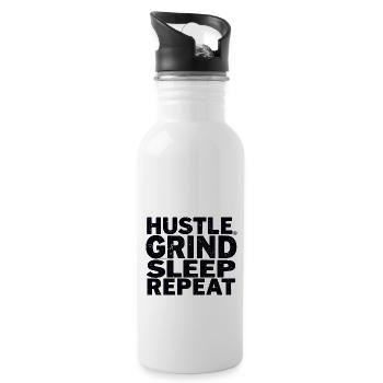 HUSTLE GRIND SLEEP REAPEAT - Trinkflasche mit integriertem Trinkhalm - Weiß - Rechts