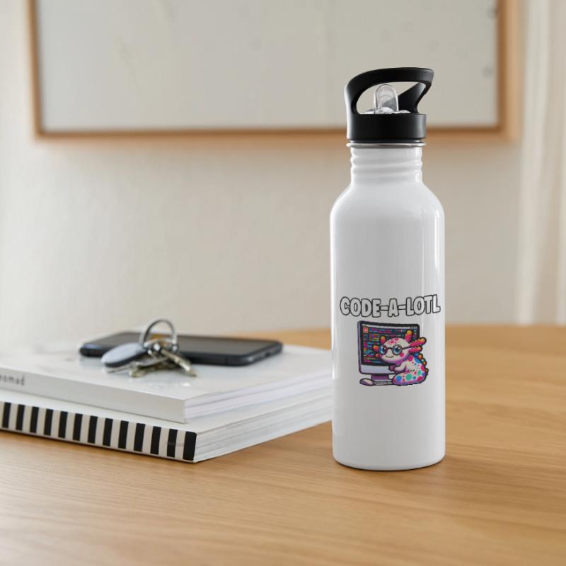 Funny Coding Axolotl Programming Gift Water bottle with straw