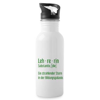 Lehrerin Lehrerinnen Schule Pädagogin Unterricht - Trinkflasche mit integriertem Trinkhalm - Weiß - Rechts