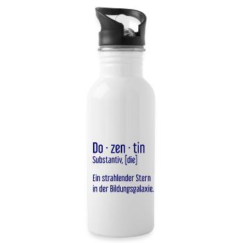 Dozentin Dozentinnen Schule Pädagogin Unterricht - Trinkflasche mit integriertem Trinkhalm - Weiß - Rechts