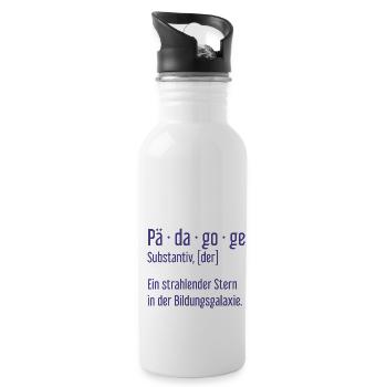 Pädagoge Pädagogen Schule Lehrer Unterricht - Trinkflasche mit integriertem Trinkhalm - Weiß - Rechts