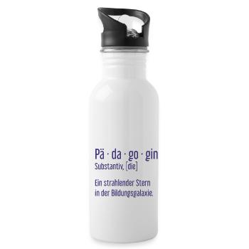 Pädagogin Pädagoginnen Schule Lehrerin Unterricht - Trinkflasche mit integriertem Trinkhalm - Weiß - Rechts