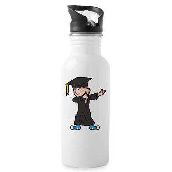 Dabbing Dab Abschluß Diplom Student Studium Abitur - Trinkflasche mit integriertem Trinkhalm - Weiß - Rechts