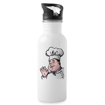 Head chef - Water bottle with straw - white - Right
