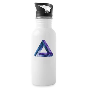 infinite triangle tribar penrose triangle - Water bottle with straw - white - Right