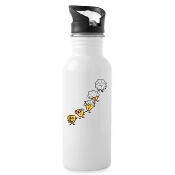 Corn grain to popcorn - corn evolution - Water bottle with straw - white - Right