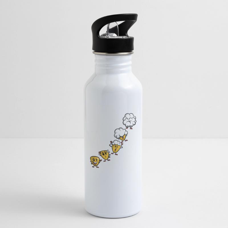 Corn grain to popcorn - corn evolution Water bottle with straw