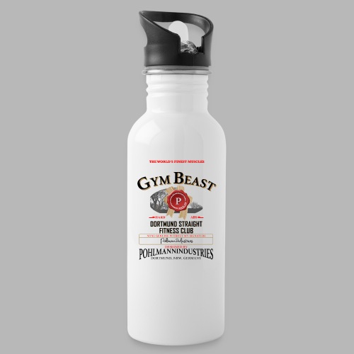 GYM BEAST - Trinkflasche mit integriertem Trinkhalm
