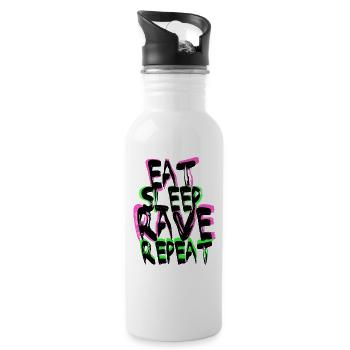 Rave Repeat - Trinkflasche mit integriertem Trinkhalm - Weiß - Rechts