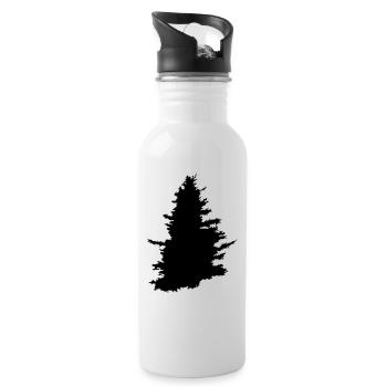 Baum, Nadelbaum, Wald - Trinkflasche mit integriertem Trinkhalm - Weiß - Rechts
