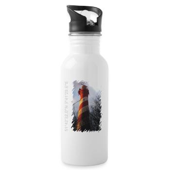 Leuchtturm 2 - Trinkflasche mit integriertem Trinkhalm - Weiß - Rechts